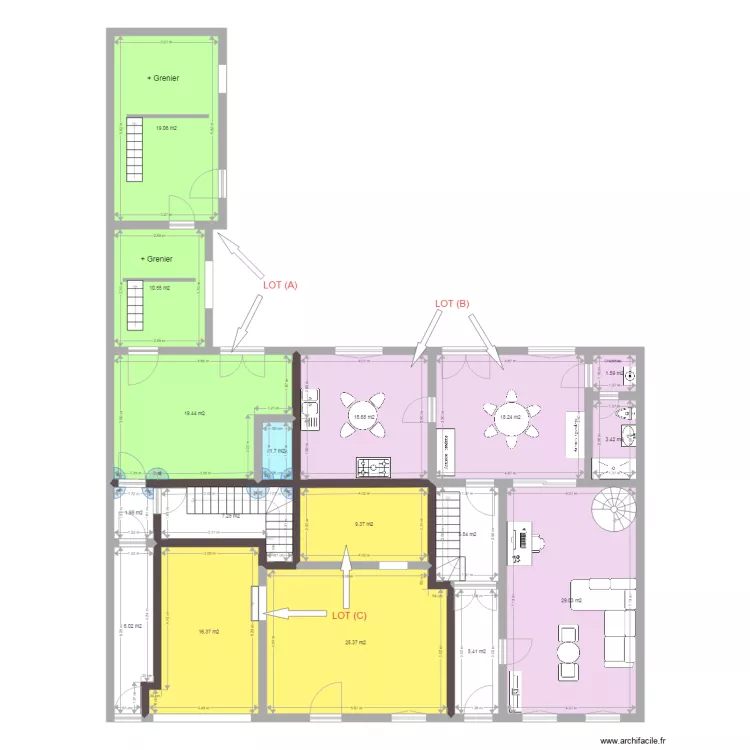Plan de découpe RdC 34 et 34 bis Modifié. Plan de Plan de découpe RdC 34 et 34 bis Modifié. Plan de