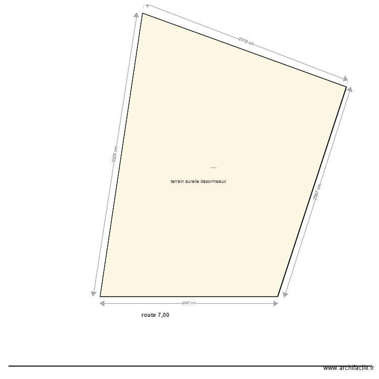 surface terrain. Plan de 1 pièce et 659 m2