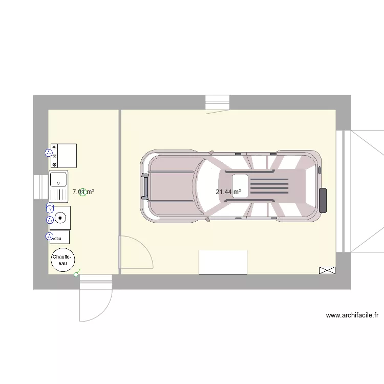 Cellier et Garage. Plan de 