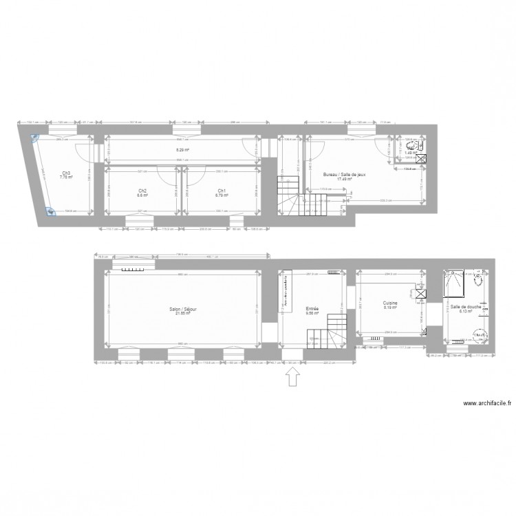 Centre. Plan de 0 pièce et 0 m2