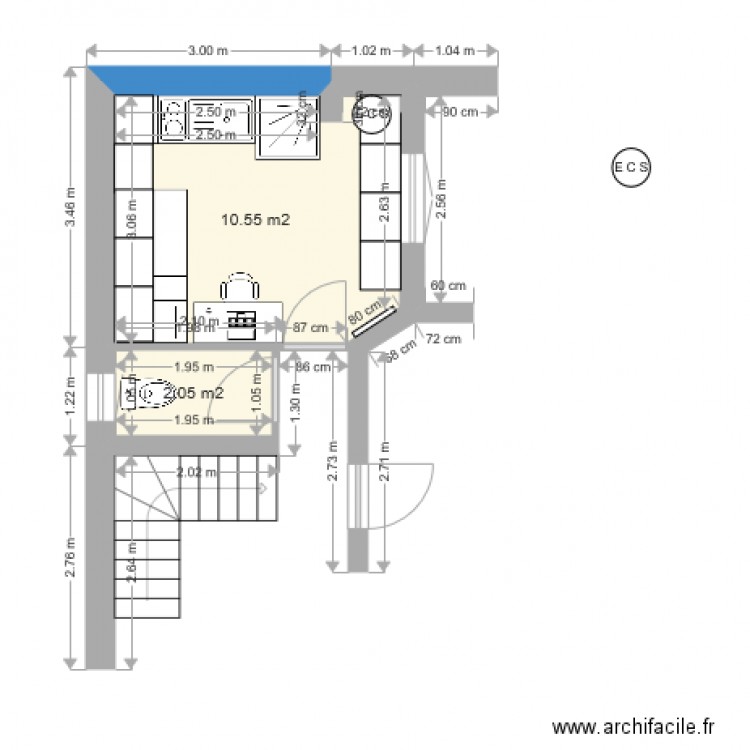 Studio Douche 4. Plan de 0 pièce et 0 m2