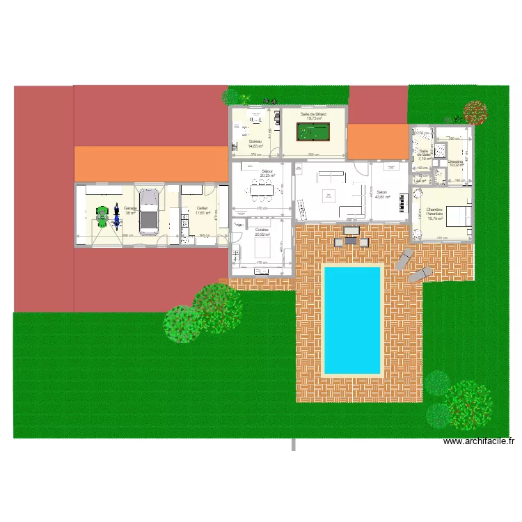 Plain pied essai. Plan de 