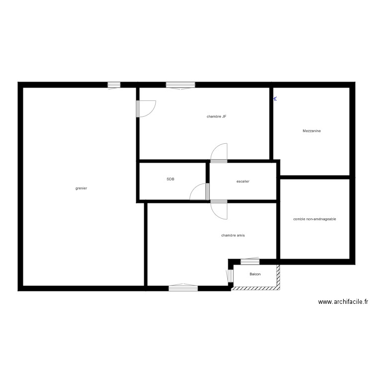 1er étage plan vierge. Plan de 0 pièce et 0 m2