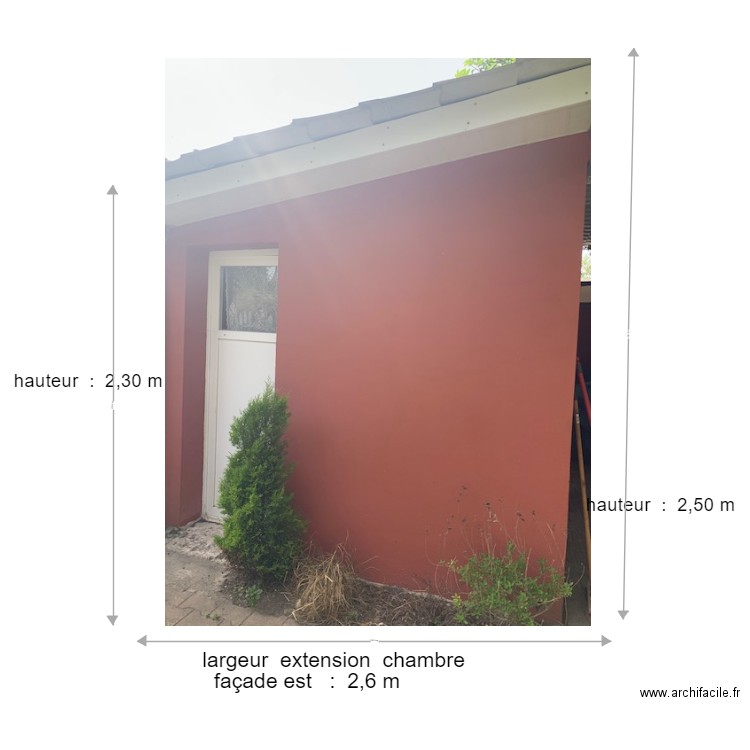 chambre extension façade est. Plan de 0 pièce et 0 m2