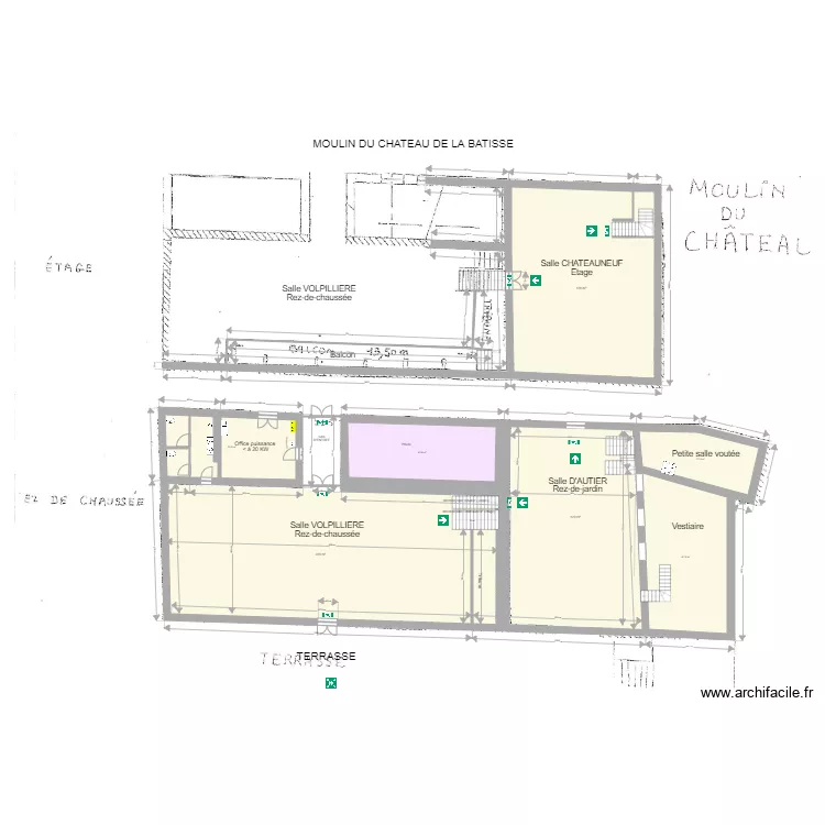 Moulin La Batisse. Plan de 