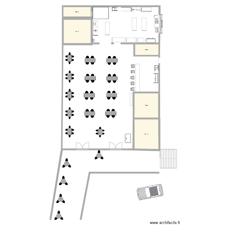 cocina bocana diseño. Plan de 5 pièces et 63 m2