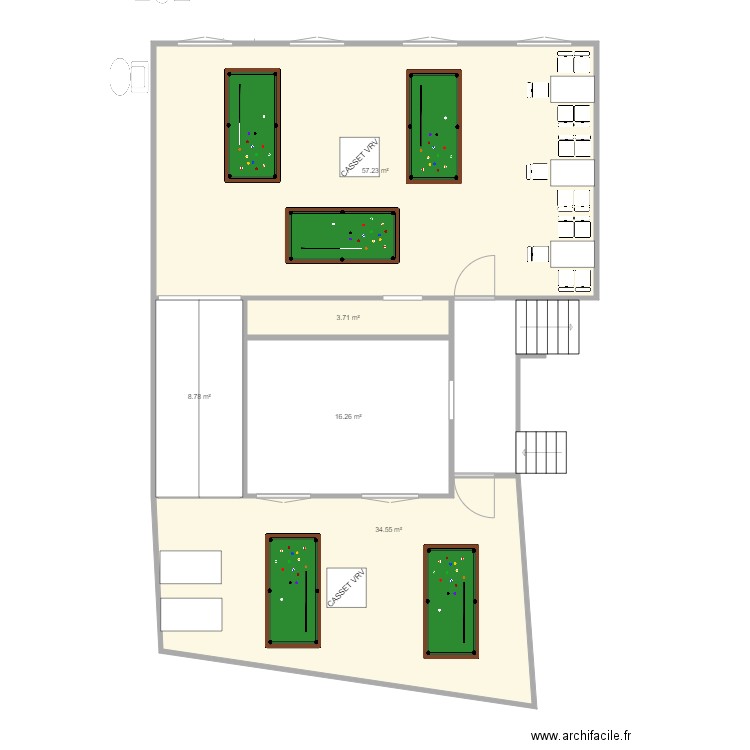 Salle FLIPPER 1er etagep. Plan de 0 pièce et 0 m2