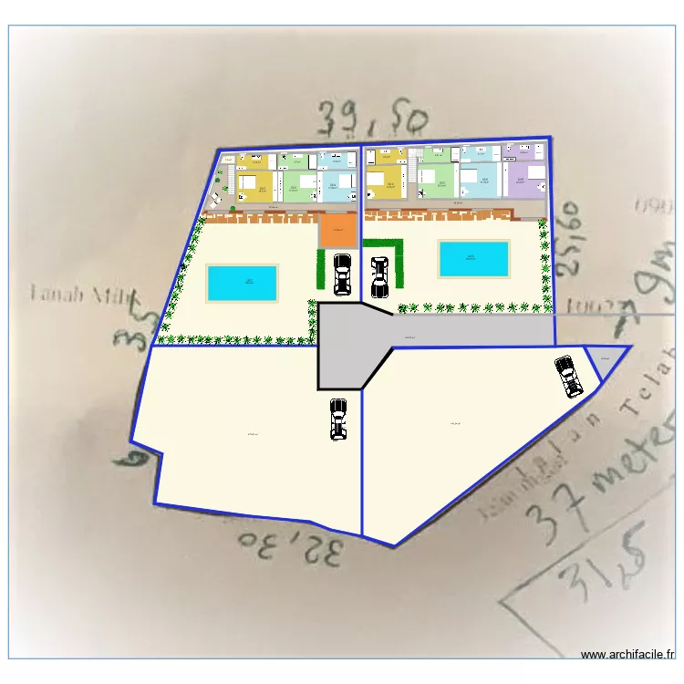 Lot 2 et Lot 3 Bali étage. Plan de Lot 2 et Lot 3 Bali étage. Plan de