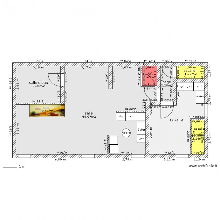 1 er étage. Plan de 0 pièce et 0 m2
