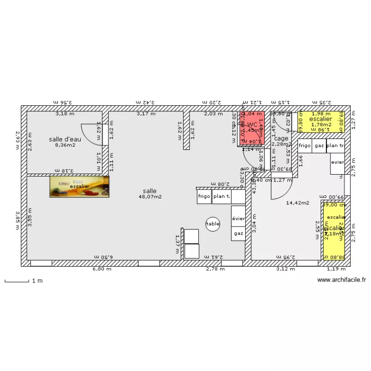 1 er &eacute;tage. Plan de 