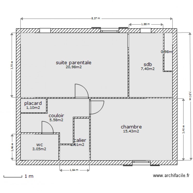 1e étage futur . Plan de 0 pièce et 0 m2