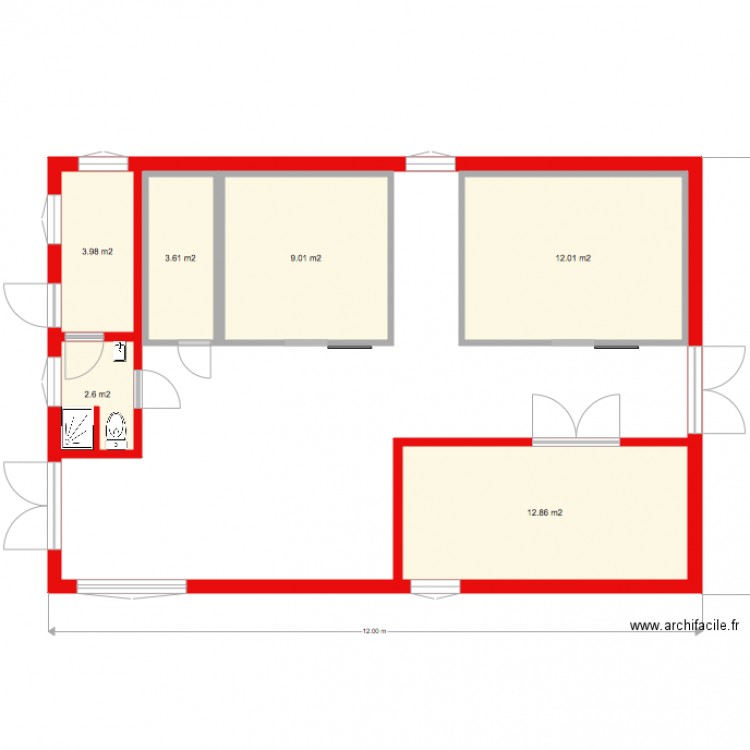 Brasserie 4 sans installations. Plan de 0 pièce et 0 m2