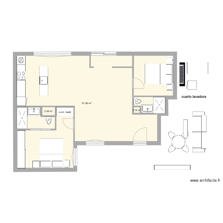 claudio Coello cocina salón. Plan de 0 pièce et 0 m2