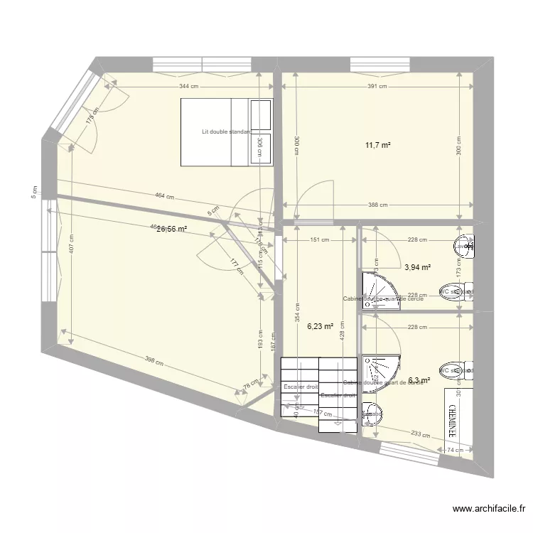 PETIT ST JEAN 1 er etage. Plan de 