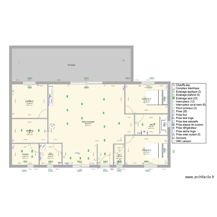 maison elec. Plan de 0 pièce et 0 m2