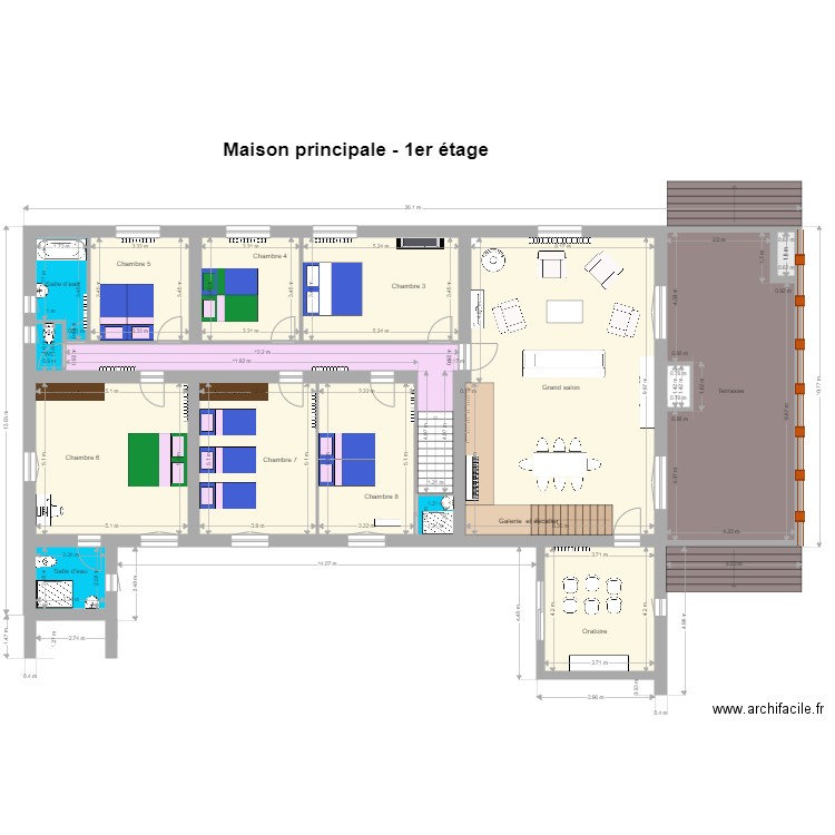 La plaine  Premier étage V1. Plan de 0 pièce et 0 m2