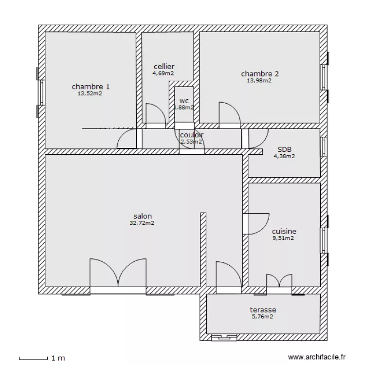 maison chenes. Plan de 