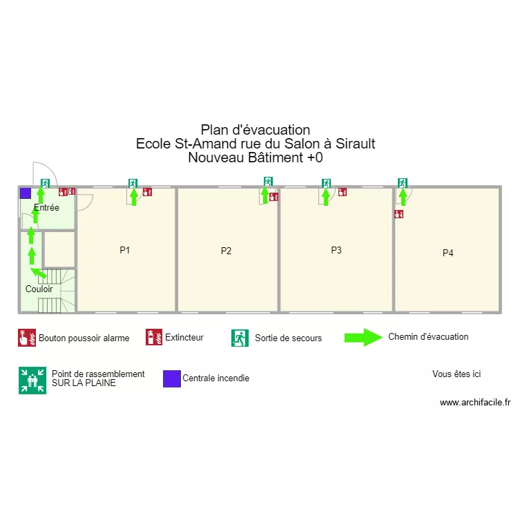 Ecole St Amand Salon nouveau b&acirc;timent rez de chauss&eacute;e. Plan de 