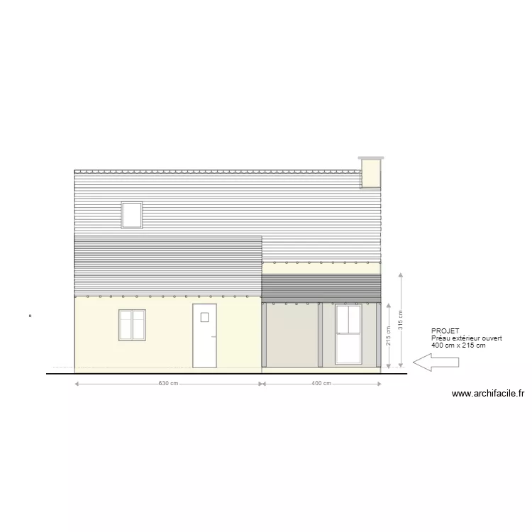 Fa&ccedil;ade nord est. Plan de 