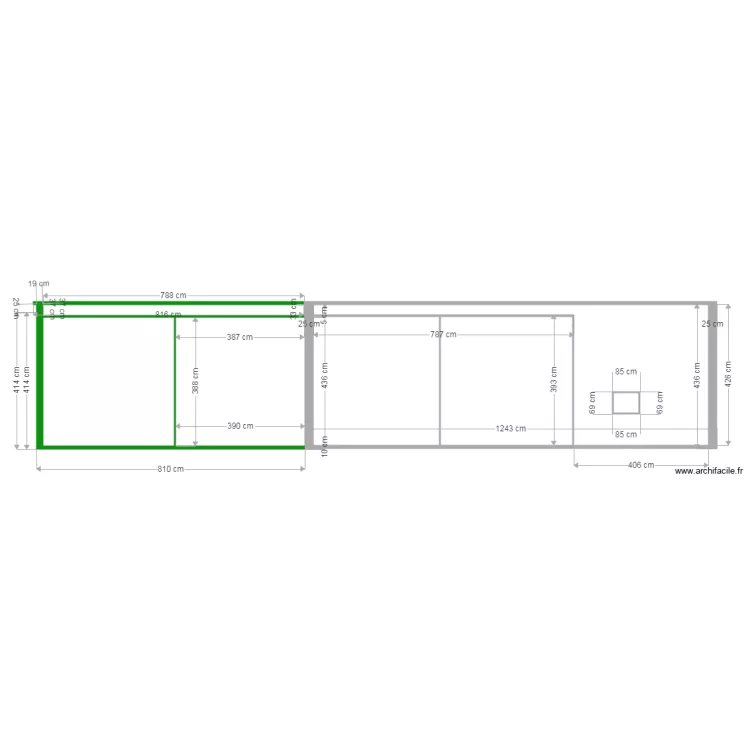 extension hangar fa&ccedil;ade. Plan de 