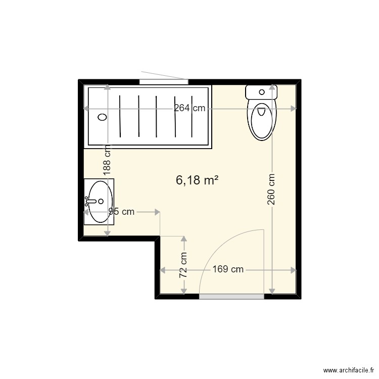 LOUISE SIMONE THIRION . Plan de 1 pièce et 6 m2