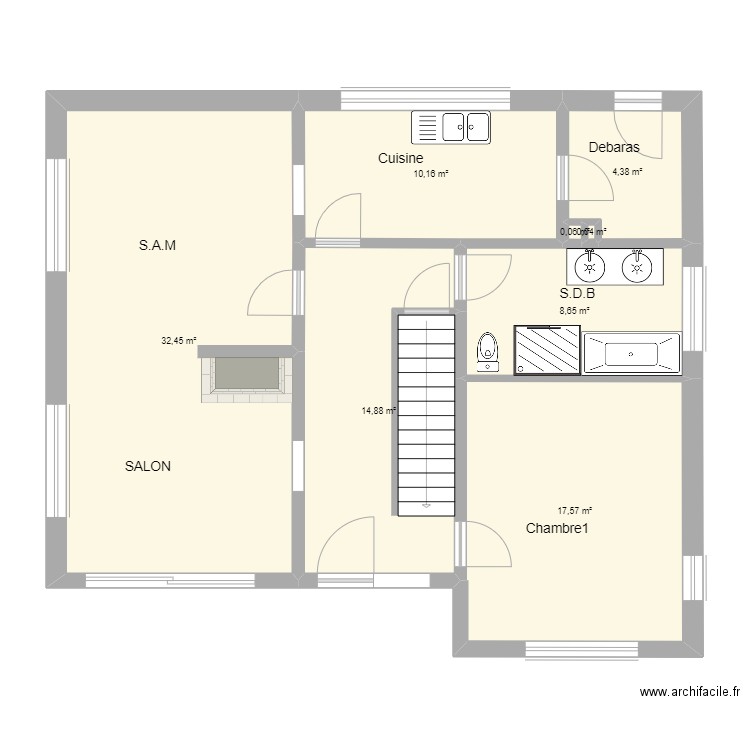 2022 Plan Rez-chaussée Pierre. Plan de 0 pièce et 0 m2