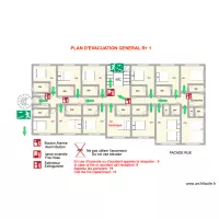 Plan &eacute;vacuation 1er Etage G&eacute;n&eacute;ral