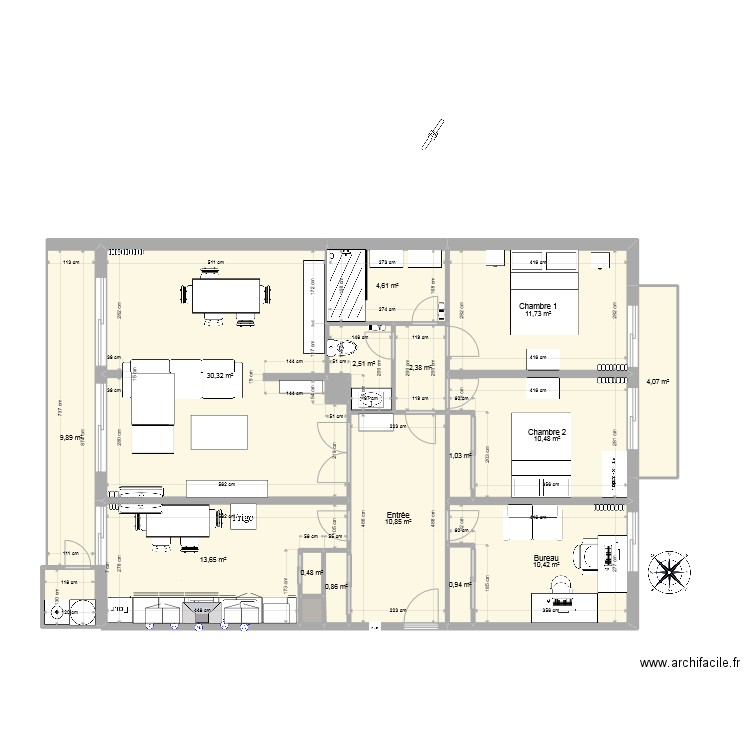 kennedy meubles2. Plan de 17 pièces et 115 m2