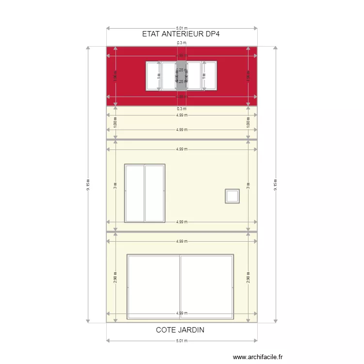 Plans facade Marquette COTE J AVANT DP4. Plan de 