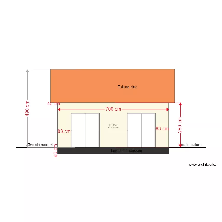plan terrain naturel facade ouest. Plan de plan terrain naturel facade ouest. Plan de