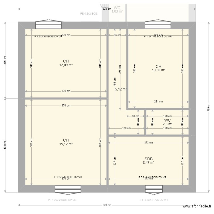 larané. Plan de 11 pièces et 113 m2