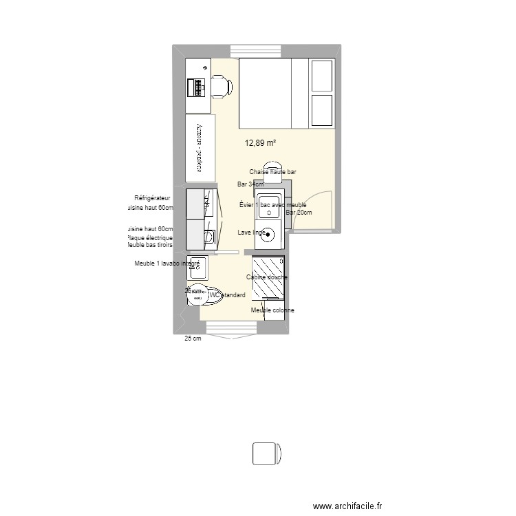  studio FL7. Plan de 0 pièce et 0 m2
