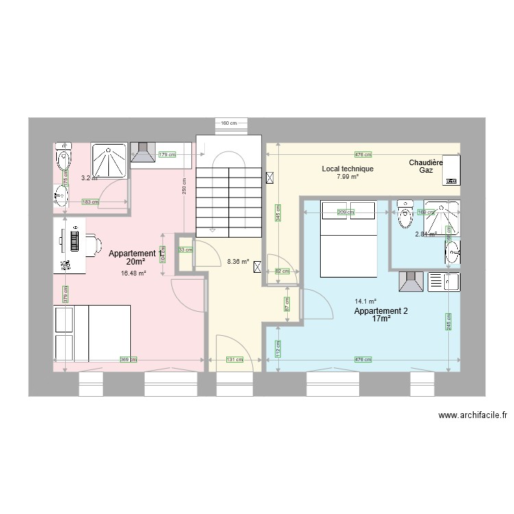 Nantes RDC 1 modif12. Plan de 0 pièce et 0 m2