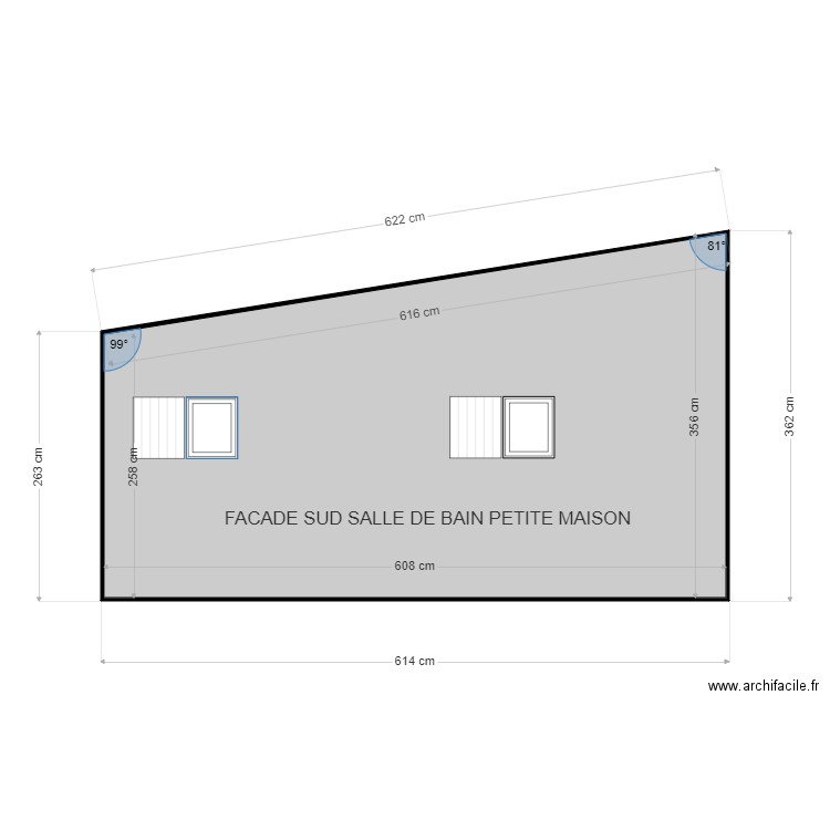 FACADE SUD SALLE DE BAIN. Plan de 0 pièce et 0 m2