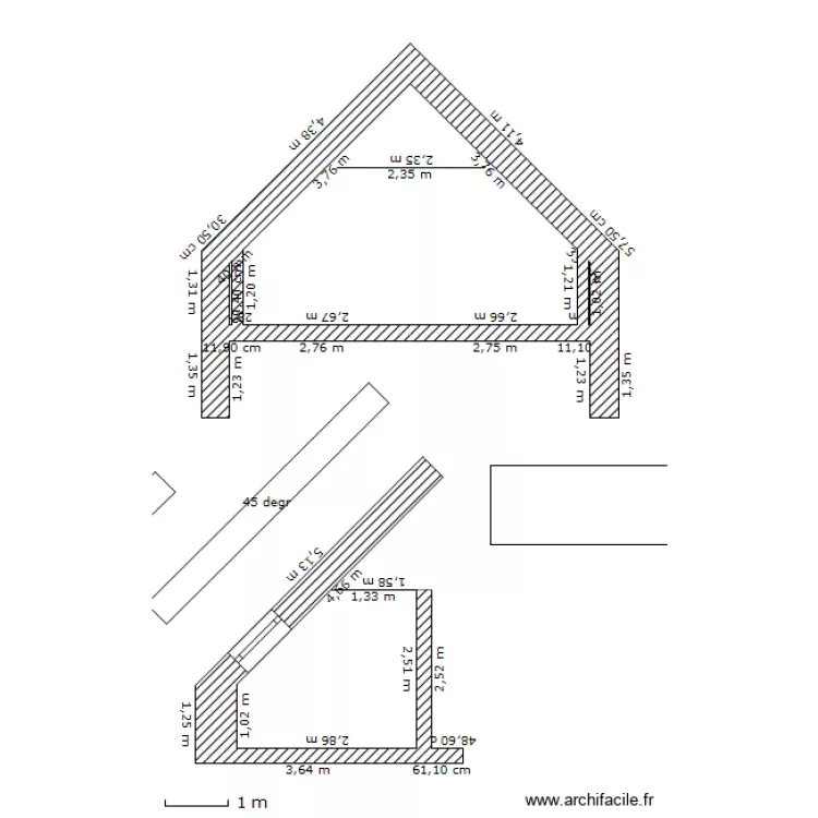 coupe etage. Plan de coupe etage. Plan de
