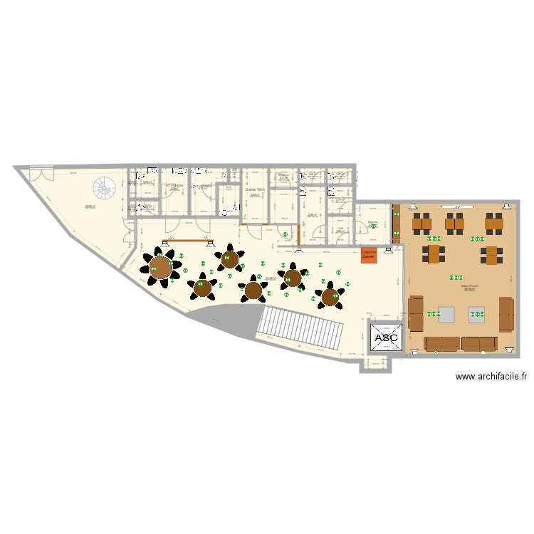 WOODS BOURGOIN R1. Plan de 18 pièces et 258 m2