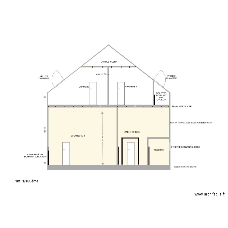 VUE DE COUPE 3. Plan de 0 pièce et 0 m2