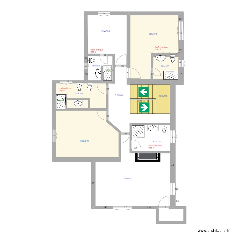 PLANTA alta LA LOSA acutal. Plan de 4 pièces et 44 m2