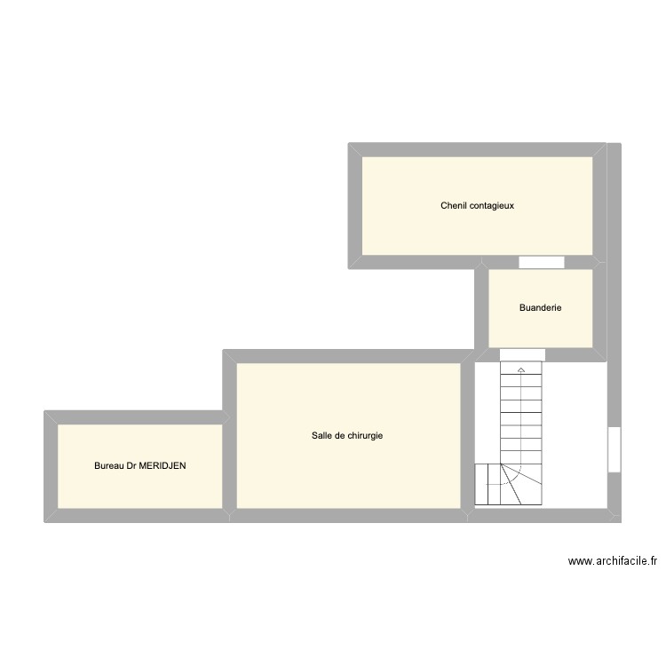 suite clinique. Plan de 4 pièces et 30 m2