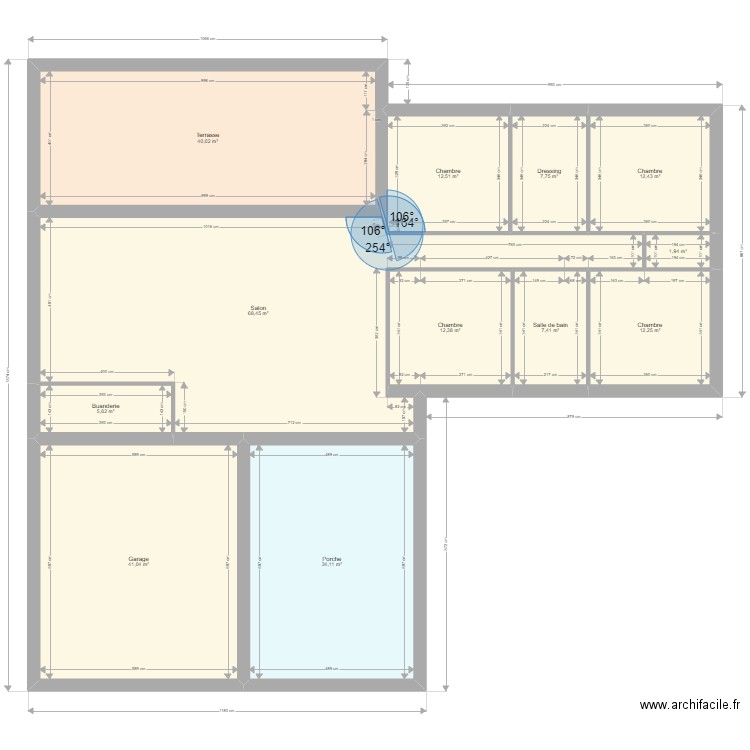 menville 2. Plan de 12 pièces et 256 m2