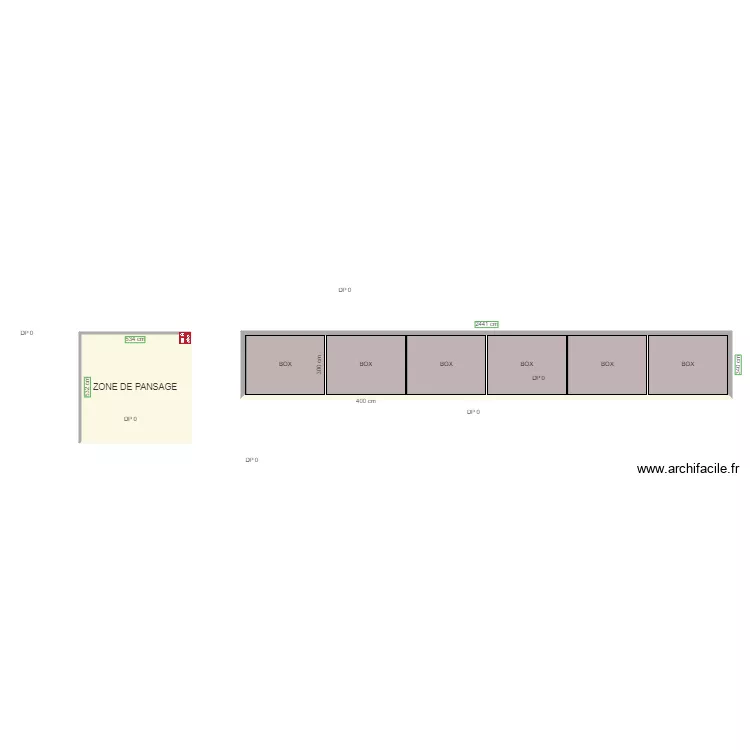 BOXES ET ZONE DE PANSAGE. Plan de 