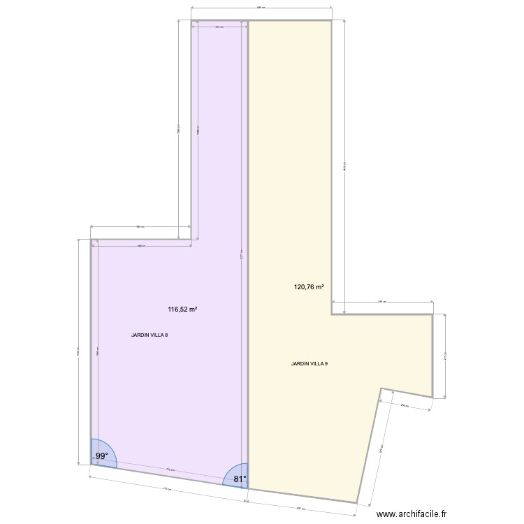 SURFACE JARDIN . Plan de 2 pièces et 237 m2