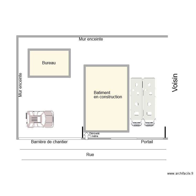 DELTENRE TERRASSEMENT. Plan de 2 pièces et 12 m2