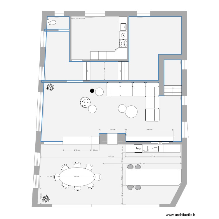 Maison Ferrières  aménagement. Plan de 17 pièces et 266 m2