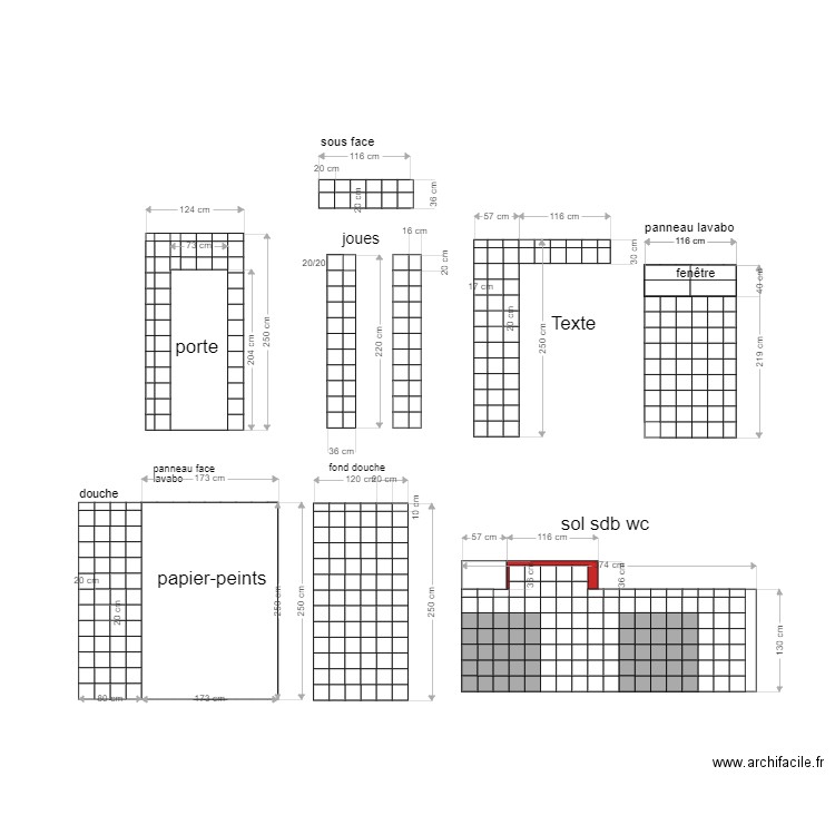 faïence sdb bas. Plan de 0 pièce et 0 m2