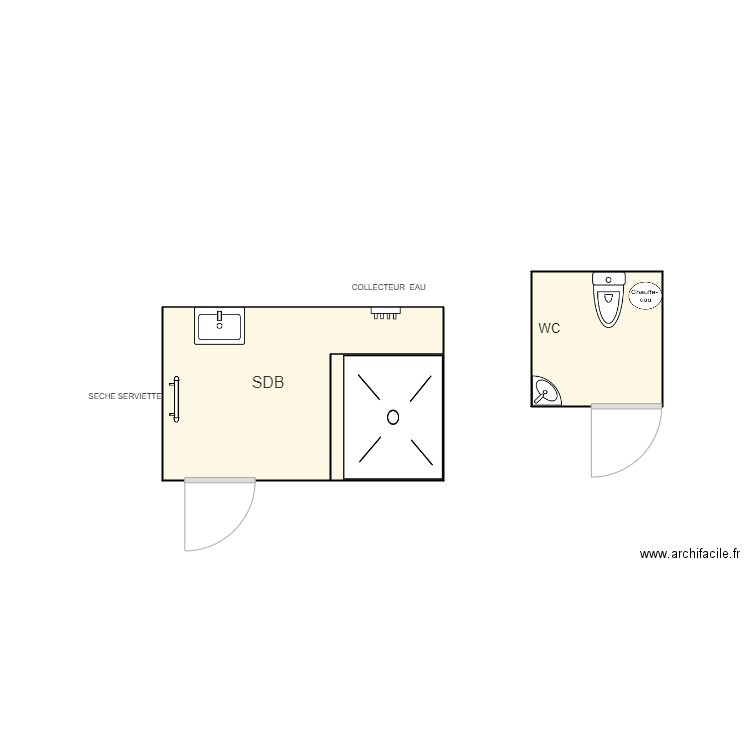douche. Plan de 0 pièce et 0 m2