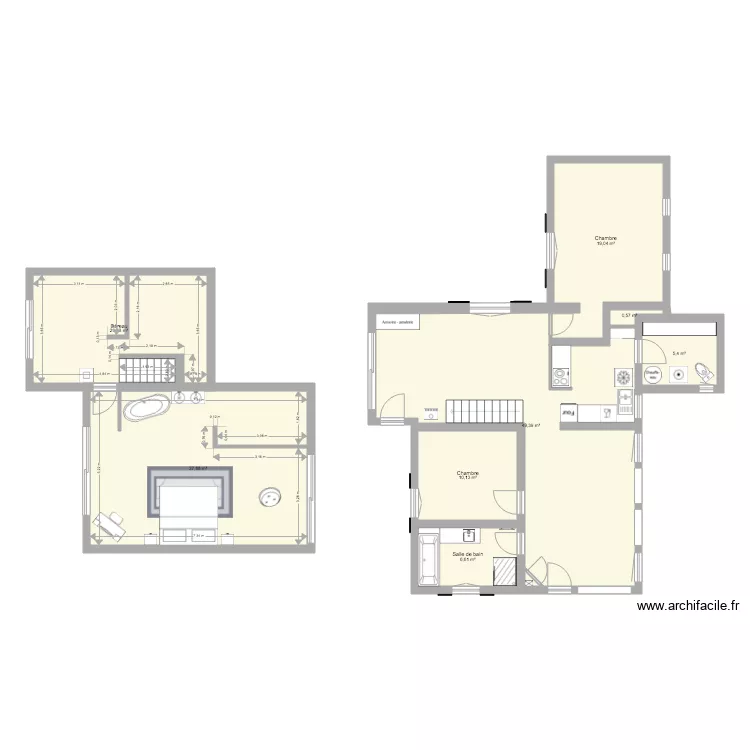 Maison Lisle sur Tarn. Plan de 