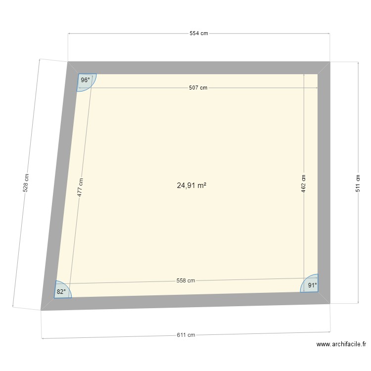 VANILLE . Plan de 1 pièce et 25 m2