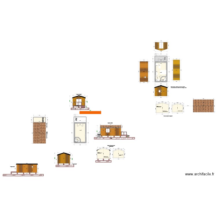 avec façades correctes . Plan de 6 pièces et 53 m2