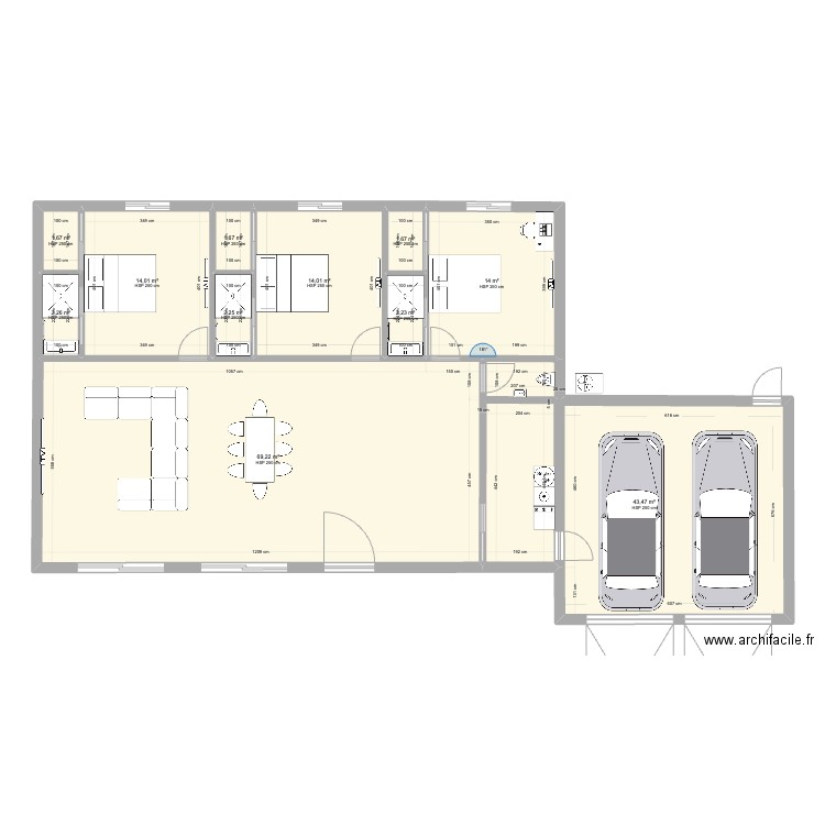 Maison sans studio ni couloir. Plan de 0 pièce et 0 m2